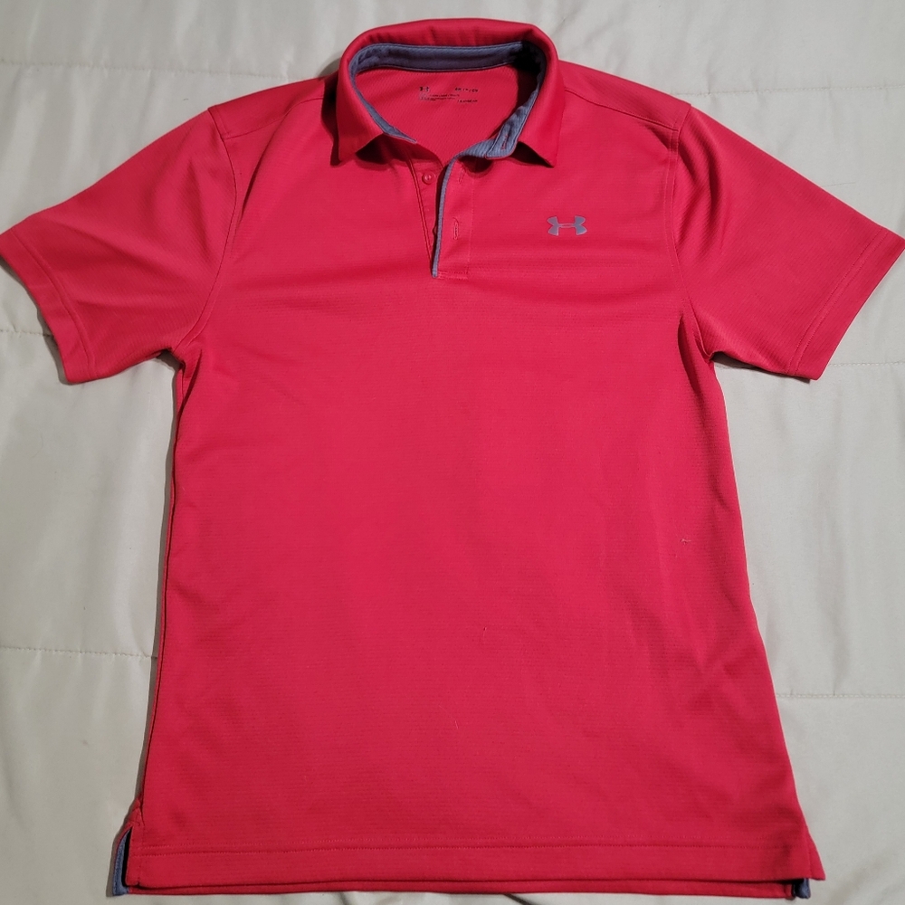 Under Armour Men's Red Loose Fit Polo - Size Small